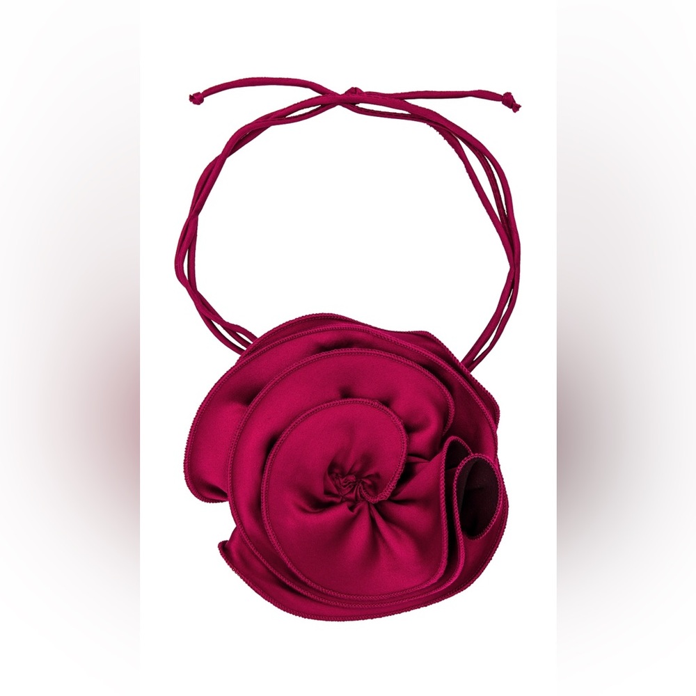 Rose neck tie necklace